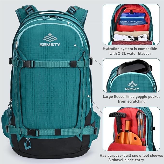 Ski and Snowboard Hydration Backpack, - Image 2