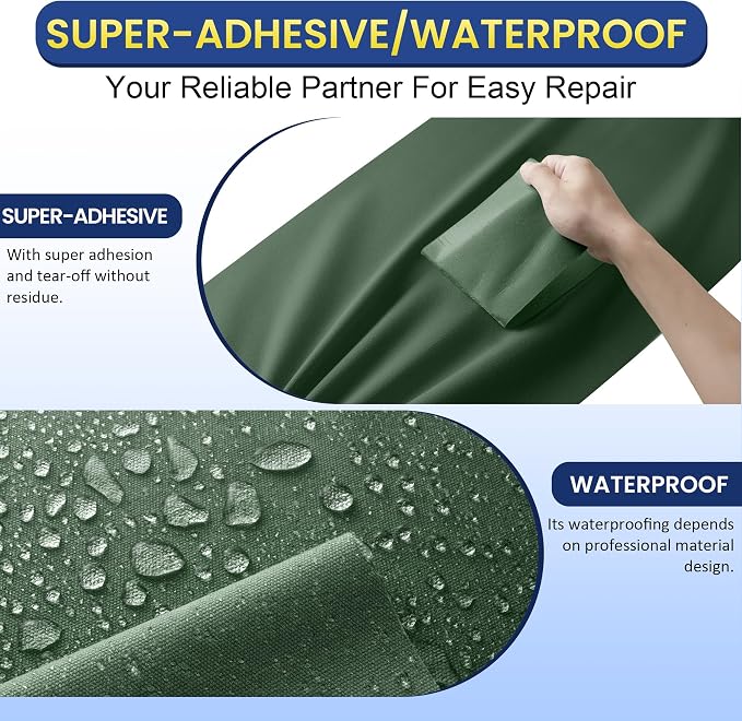 Self-Adhesive Canvas Repair Tape, 8.3" x 11" Waterproof Canvas Repair Patch - Image 3