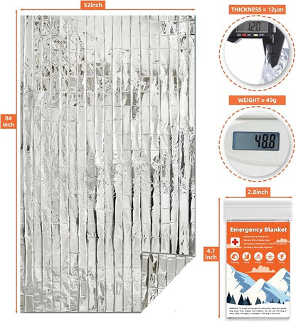 50 Pack Emergency Thermal Blanket Survival, Mylar Blankets - Image 2