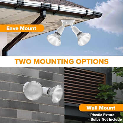 LUTEC 4 Pack Adjustable Twin Par Holder Outdoor Flood Lights, Switch Controlled - Image 5