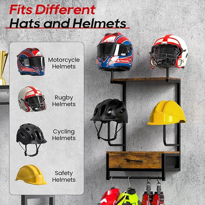 Motorcycle Helmet Holder Wall Mount, Helmet Rack - Image 5