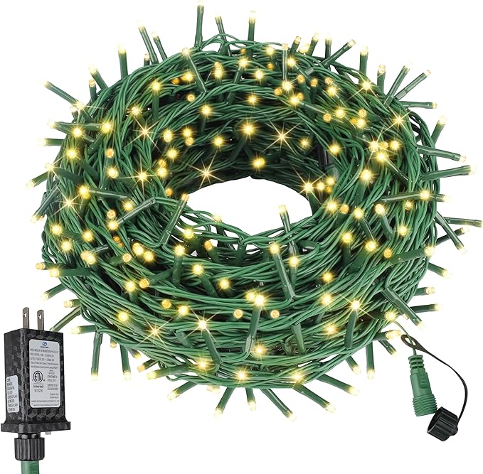 ASENEK 99FT 300 LED Christmas String Lights End-to-End Plug 8 Modes Indoor by ASENEK