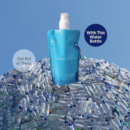 Membrane Solutions Collapsible Water Bottle 23oz, Foldable Pouch Water Bottle - Image 7