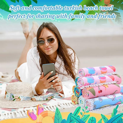 Peryiter 24 Pack Microfiber Oversize Turkish Beach Towel Set 12 Large Absorbent - Image 5