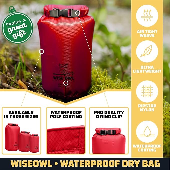 Wise Owl Outfitters Waterproof Dry Bag 3-Pack – Lightweight & Airtight - Image 2