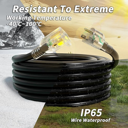 PlugSaf 16/3 Gauge 200 ft Extension Cord Outdoor Black Waterproof, Cold - Image 4