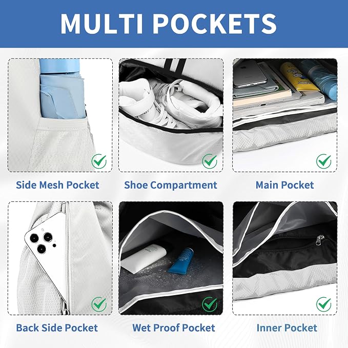 JELUTAR Drawstring Backpack Gym Bag - Image 4