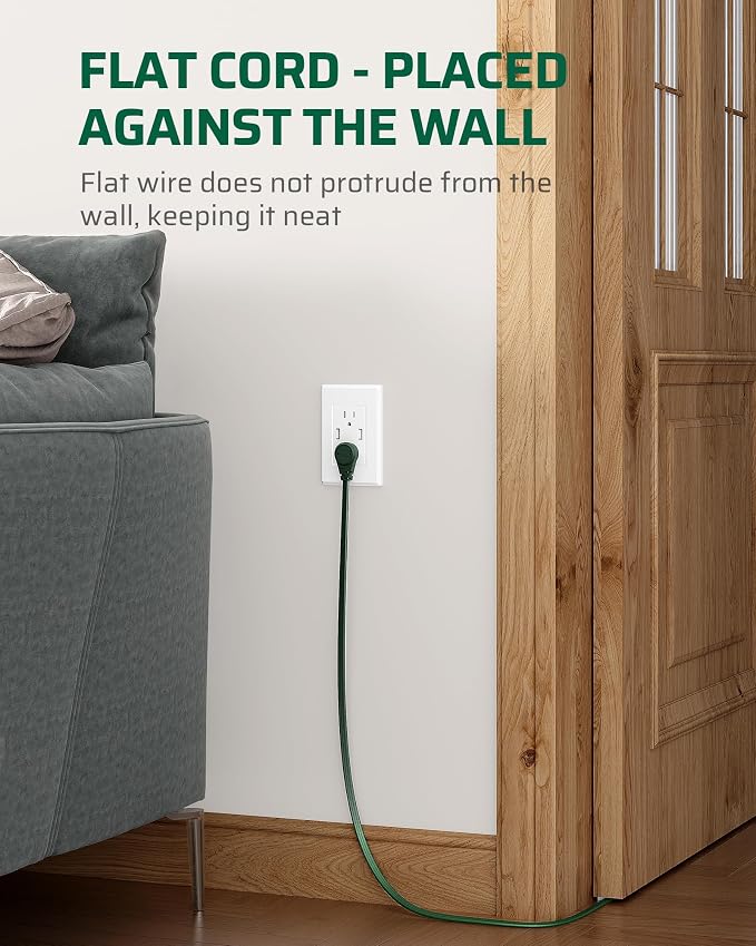 DEWENWILS 3 Outlet Flat Extension Cord Plug Christmas, 3FT 16/3 Awg Grounded - Image 9