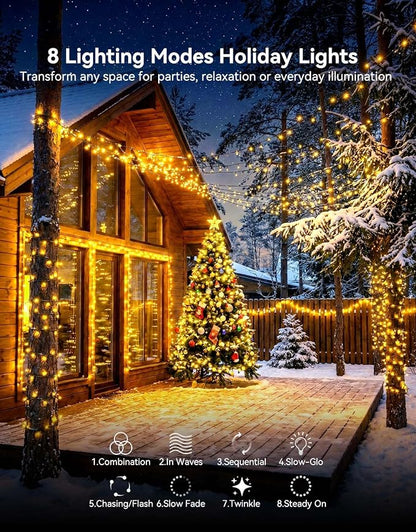 LitHome 164FT 500 LED String Lights Outdoor Indoor, 8 Modes Waterproof - Image 2