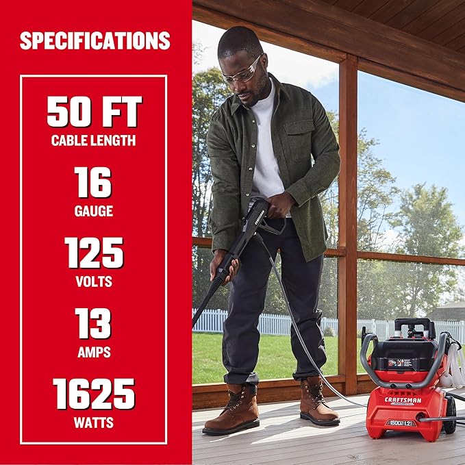 CRAFTSMAN 50 Ft. Indoor/Outdoor Extension Cord 16/3 SJTW, Waterproof Flexible - Image 2