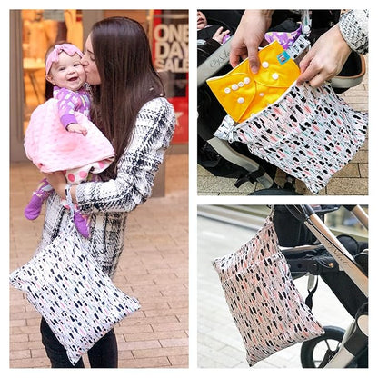 ALVABABY 2pcs Cloth Diaper Wet Dry Bags Waterproof Reusable - Image 7