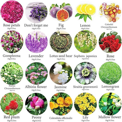 20 Bags Dried Flowers, 100% Natural Dried Flowers Herbs Kit - Image 2