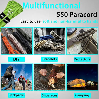 VVAAGG Reflective Paracord Rope 100FT, 7 Strand Nylon para Cord Lanyard Utility - Image 6