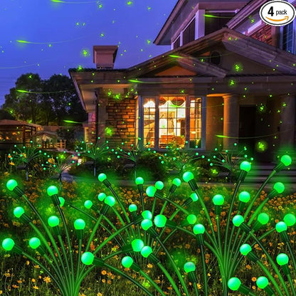 Kohlrabi Solar St Patricks Day Lights Outdoor, 4 Pack 32 LED Solar Green by KohlrabiDecor