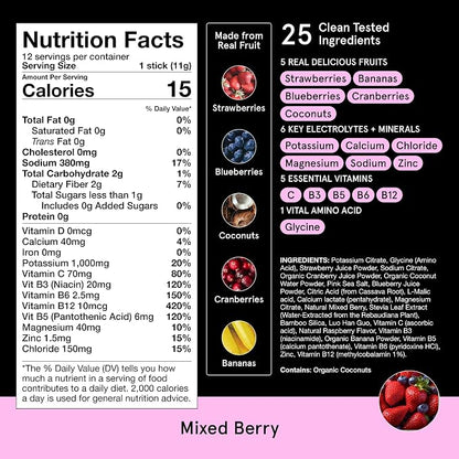 DryWater Electrolyte Powder Packets, Mixed Berry - Image 6