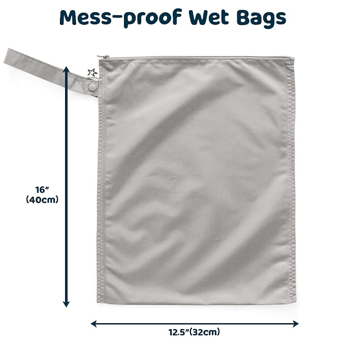 Tiny Twinkle Mess Proof Wet Bags | 2-Pack Reusable Waterproof Wet Bags - Image 2