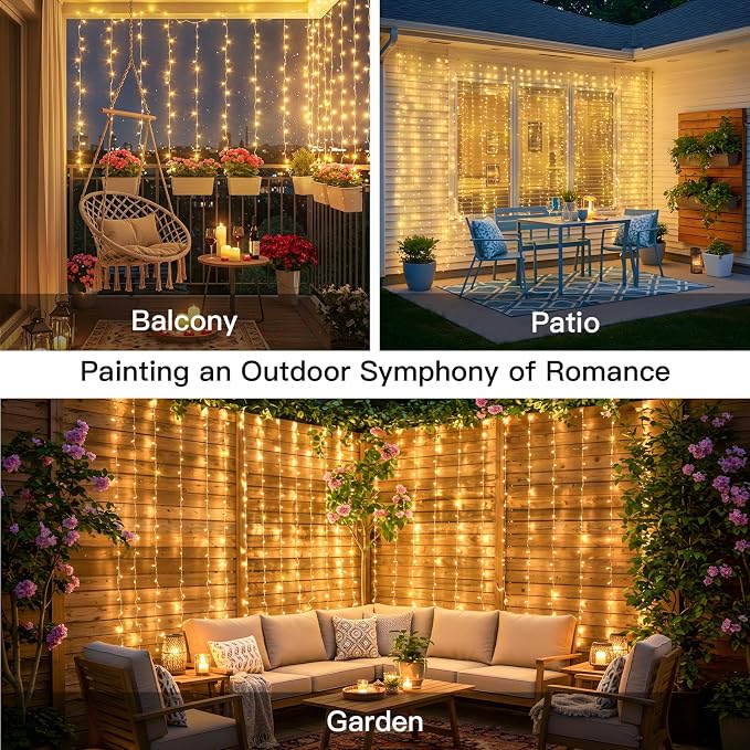 suddus Curtain Lights for Bedroom, 200 Led Hanging String Light Outdoor - Image 2