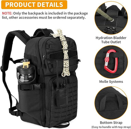 HUNTVP Tactical Backpack for Men 35L Military Backpack MOLLE 1000D Army Daypack - Image 6