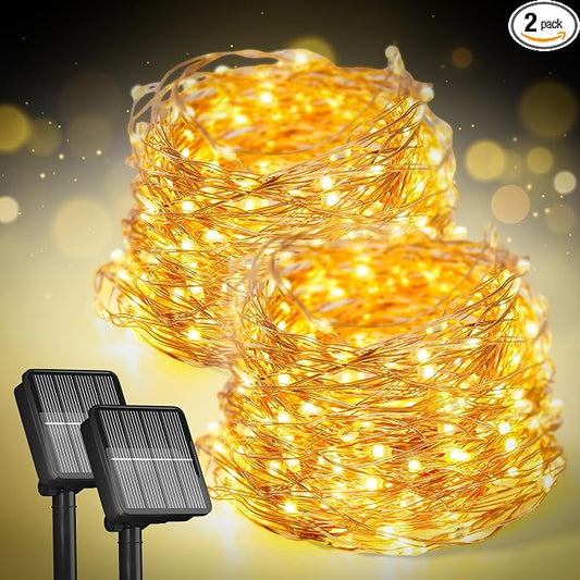 2-Pack Solar String Lights for Outside, 400 LED 144Ft Solar Fairy Lights for by SelarlytLighting