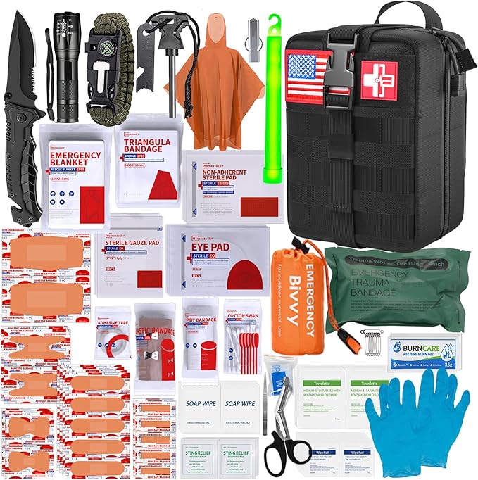 First Aid Kit, Survival Gear Outdoor Tactical Gear Set First Aid Kits Military by Homestockplus