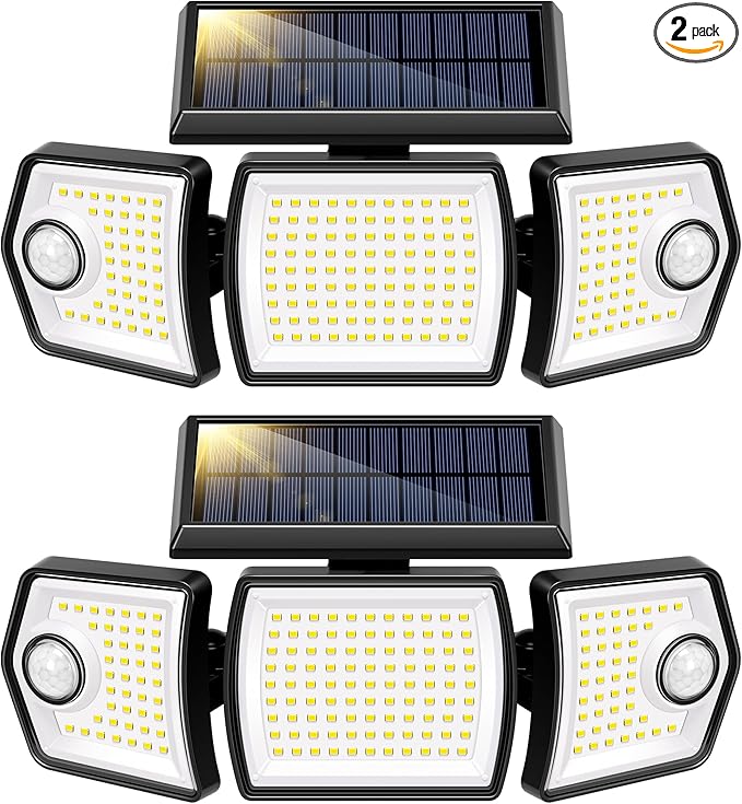VIVOHOME Linkable Solar Lights Outdoor Waterproof, Dual Roating Motion Sensor by VIVOHOME