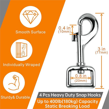 Garwor Heavy Duty Chrome Swivel Snap Hooks - Image 2