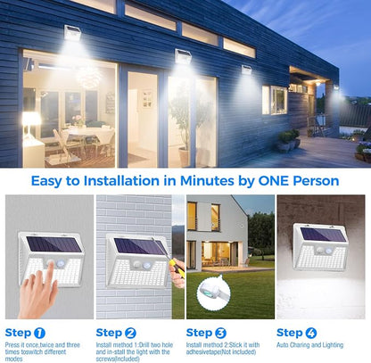 Peasur Solar Lights Outdoor Waterproof, Solar Powered Fence Wall Light - Image 8