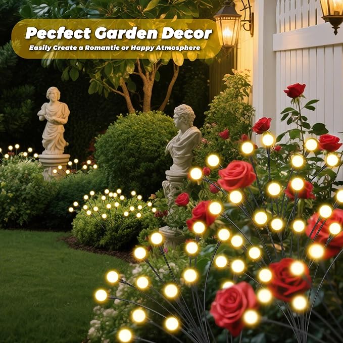 Solar Lights Outdoor-6Pack 48LEDs Solar Garden Firefly Lights Outside, Solar - Image 8