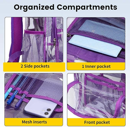 Vorspack Clear Backpack Heavy Duty PVC Transparent Backpack - Image 5