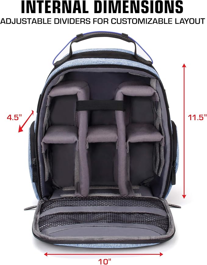 USA Gear Audio Equipment Backpack Fits Audio-Technica System 10, Shure BLX4 - Image 2
