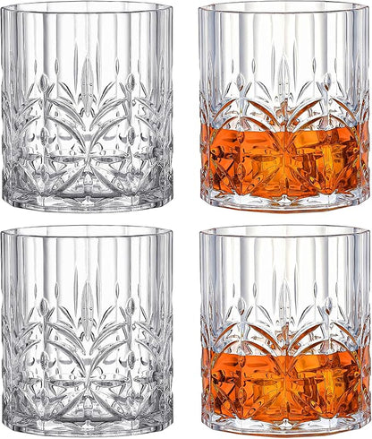 Hlukana Unbreakable Plastic Whiskey Glasses Set of 6, 14 Oz Old Fashioned - Image 6