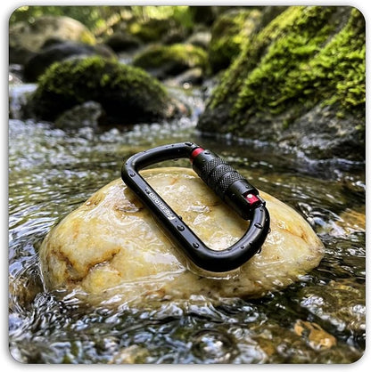 FresKaro 3inch 12kN-2698lbs Auto Locking Carabiner Clips, Solid D Shape - Image 7