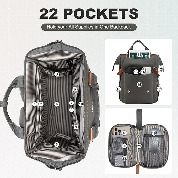 LOVEVOOK Laptop Backpack for Women Work Travel Commuter Backpack Business - Image 8