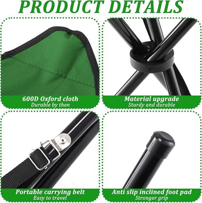 Folding Camping Stool, Portable Travel Outdoor Tripod Seat - Image 4