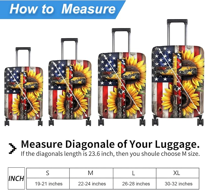 Luggage Cover Protector for 26-28 Inch Suitcases, TSA Approved Elastic Travel - Image 2