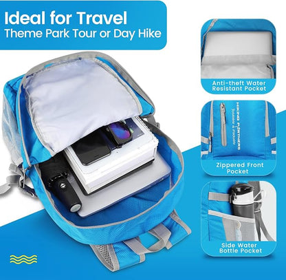 ZOMAKE Lightweight Packable Backpack, 35L Light Foldable Hiking Backpacks Water - Image 3