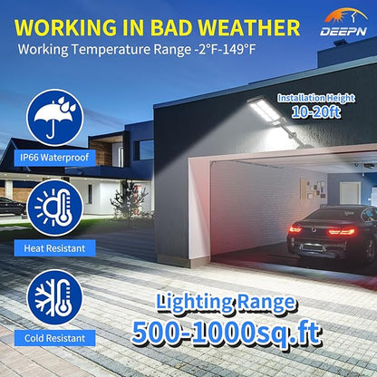 Deepn Solar Lights Outdoor, IP66 Waterproof Street Lights Outdoor, 6500K Dusk - Image 3
