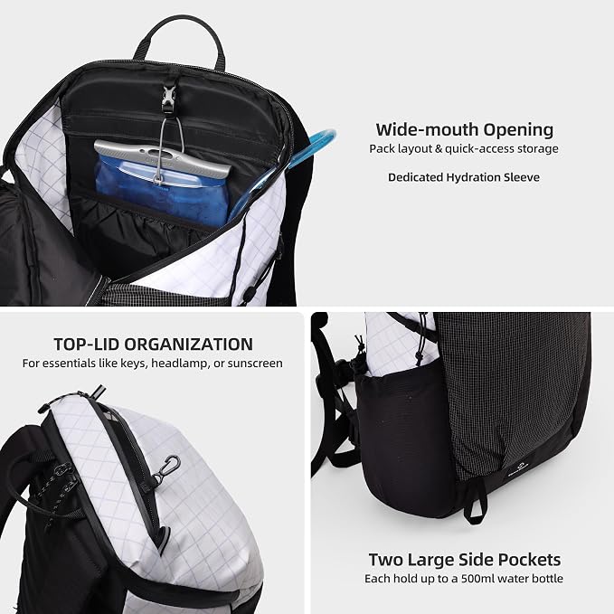Thous Winds Ultralight Backpack, 20+5L Waterproof Hiking Daypack, EPX200 Fabric - Image 5