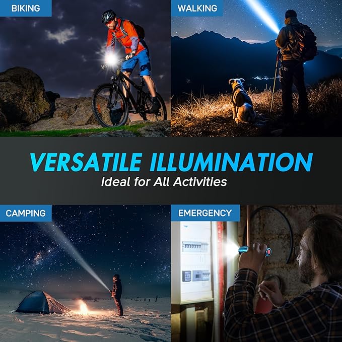 WdtPro LED Flashlight High Lumens SR2000 Pro, 4 Pack Brighter Tactical - Image 6