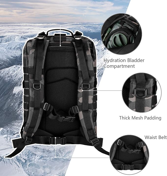 Hannibal Tactical MOLLE Assault Pack, Tactical Backpack Military Army Camping - Image 5