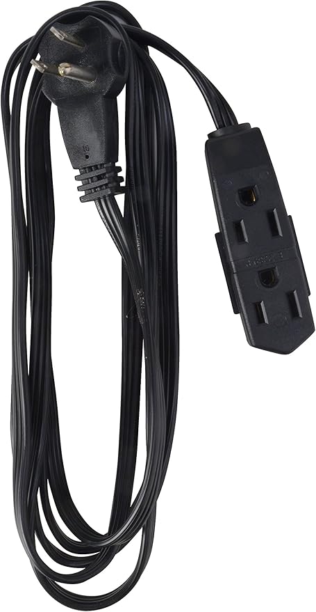 Woods 2243 16/3 Flat Indoor Extension Cord, 3 Grounded Outlets, Right Angled - Image 2