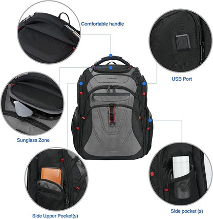 KROSER Friendly Travel Laptop Backpack 17.3 inch XXXL Gaming Backpack - Image 4