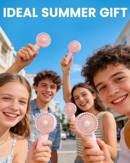 6 Pcs Mini Handheld Fan Bulk, 3 Speed Portable Personal USB Rechargeable Fan - Image 7