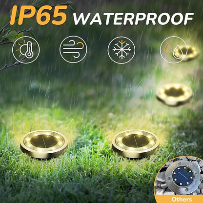 INCX Solar Ground Lights, 16 Pack Solar Lights Outdoor Waterproof, Solar Garden - Image 3
