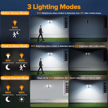UME LED Security Light Motion Sensor Outdoor Lights, 27W 3000LM, IP65 Waterproof - Image 4