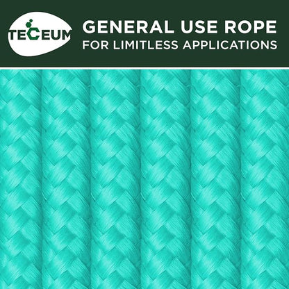 TECEUM Rope – 90 Feet x 1/4 Inch – Green Wave – Strong All-Purpose Utility Rope - Image 9
