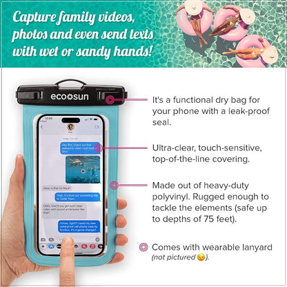 Eco Sun Waterproof Phone Pouch & Floating Wrist Strap Bundle – Waterproof Phone - Image 3