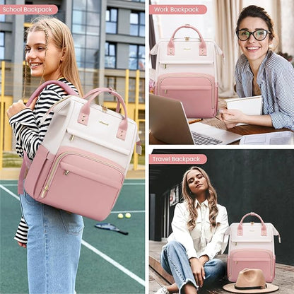 LOVEVOOK Leather Backpack for Women, 15.6 Inch Laptop Bag, Professional Work - Image 6