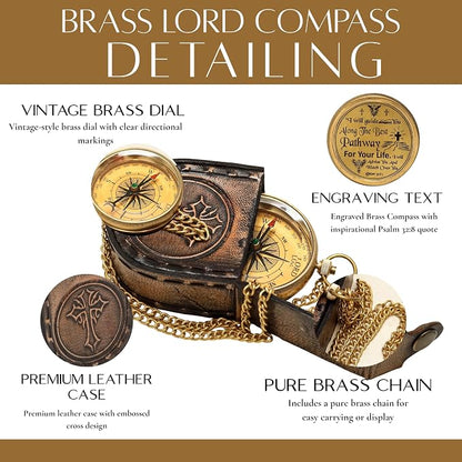 Handmade Brass Antique Compass - Image 4