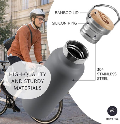 Bambaw Travel Water Bottle Stainless Steel 24 oz, Insulated Stainless Steel - Image 2